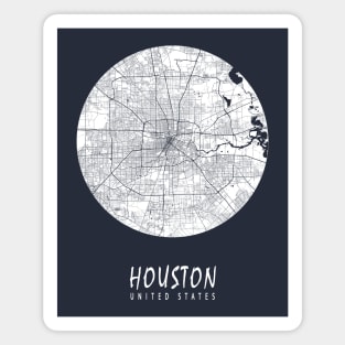 Houston, USA City Map - Full Moon Magnet